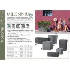 DEROMA Jardiniere Muret Millennium R - 99 x h39 cm - Anthracite - A r