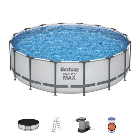Kit Piscine hors sol tubulaire BESTWAY - Steel Pro Max - 488 x 122 cm