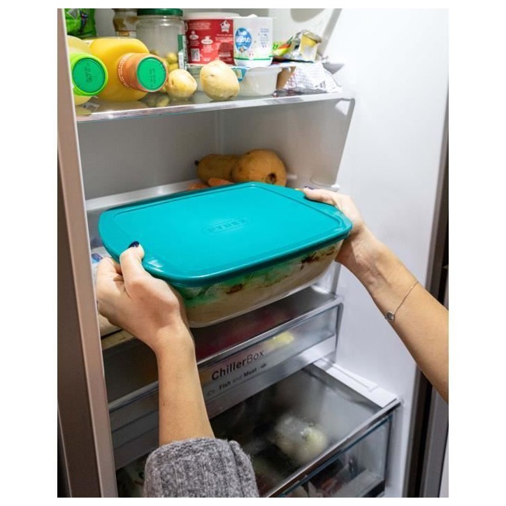 Lot de 3 plats avec couvercle - PYREX - Cook & Store - Verre - Rectangulaire - 0,4/1,1/2,5 L Lot de 3 plats avec couvercle - PYREX - Cook & Store - Verre - Rectangulaire - 0,4/1,1/2,5 L
