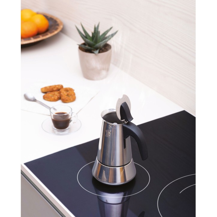 Cafetiere italienne - PEZZETTI - STEELEXPRESS - Acier inoxydable - 6 tasses - Tous feux dont induction - Argent Cafetiere italienne - PEZZETTI - STEELEXPRESS - Acier inoxydable - 6 tasses - Tous feux dont induction - Argent
