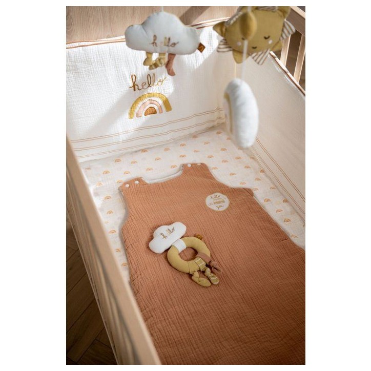 Lot de 2 draps housse bébé - SAUTHON - SUNLIGHT - 60 x 120 cm - Mousseline de coton bio Lot de 2 draps housse bébé - SAUTHON - SUNLIGHT - 60 x 120 cm - Mousseline de coton bio