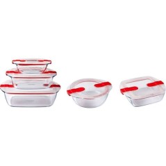 Lot de 5 Boîtes de conservation - PYREX - Cook & Heat - Verre - Couve