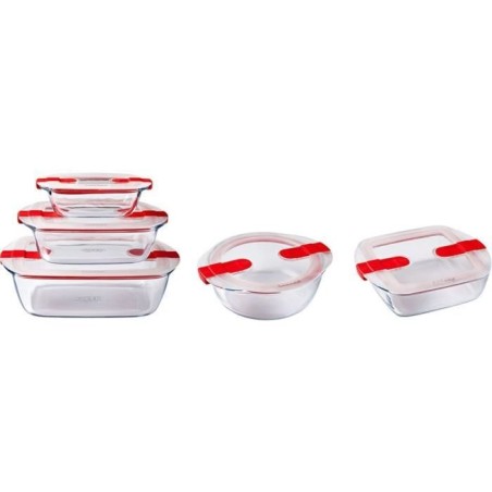 Lot de 5 Boîtes de conservation - PYREX - Cook & Heat - Verre - Couve