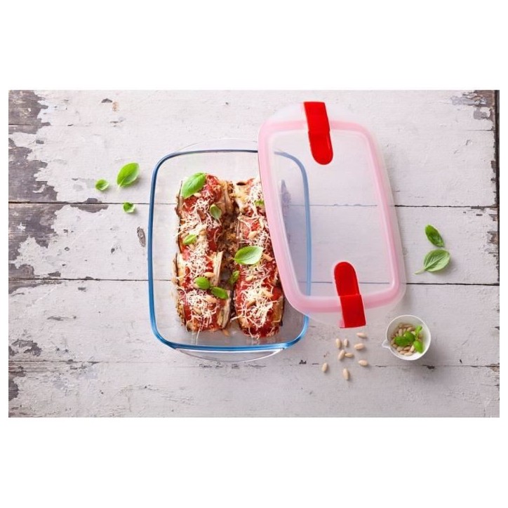 Lot de 5 Boîtes de conservation - PYREX - Cook & Heat - Verre - Couvercle a valves vapeur spécial micro-onde Lot de 5 Boîtes de conservation - PYREX - Cook & Heat - Verre - Couvercle a valves vapeur spécial micro-onde