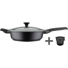 Poele a frire 28 cm Easy Click en aluminium et plastique avec couvercl