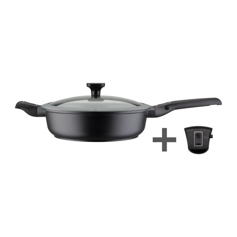 Poele a frire 28 cm Easy Click en aluminium et plastique avec couvercl