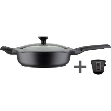 Poele a frire 28 cm Easy Click en aluminium et plastique avec couvercl