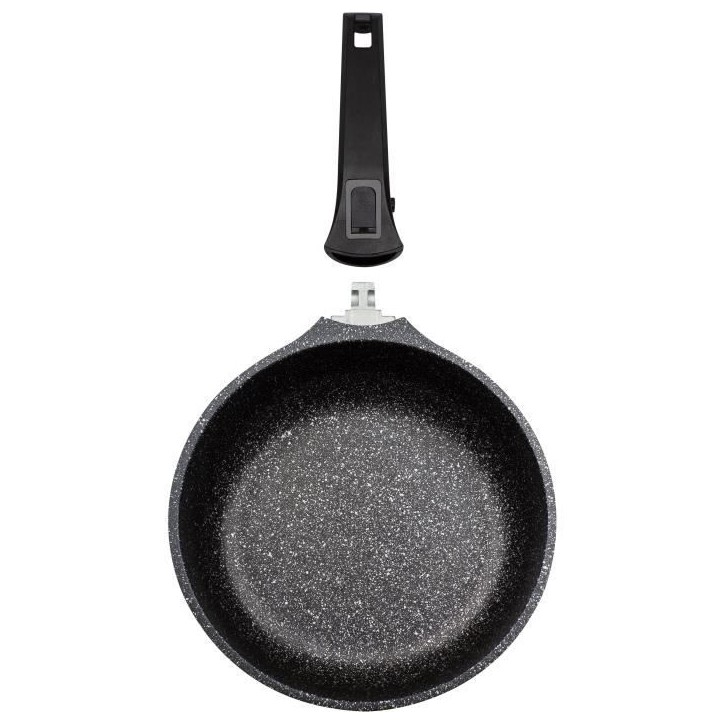 Poele a frire 28 cm Easy Click en aluminium et plastique avec couvercle en verre - GSW - 167833 - Noir