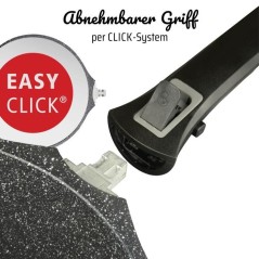Poele a frire 28 cm Easy Click en aluminium et plastique avec couvercl