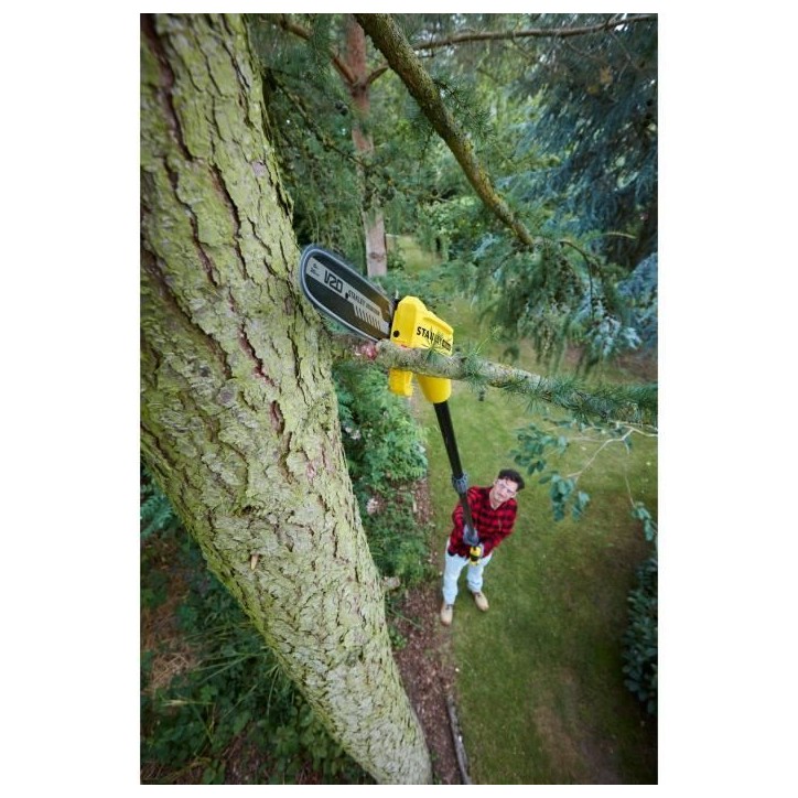 Élagueuse sur perche sans fil - Stanley Fatmax - SFMCPS415B-XJ - 18V - chaîne 20cm - Jusqu'a 4,5m - Sans batterie Élagueuse sur perche sans fil - Stanley Fatmax - SFMCPS415B-XJ - 18V - chaîne 20cm - Jusqu'a 4,5m - Sans batterie