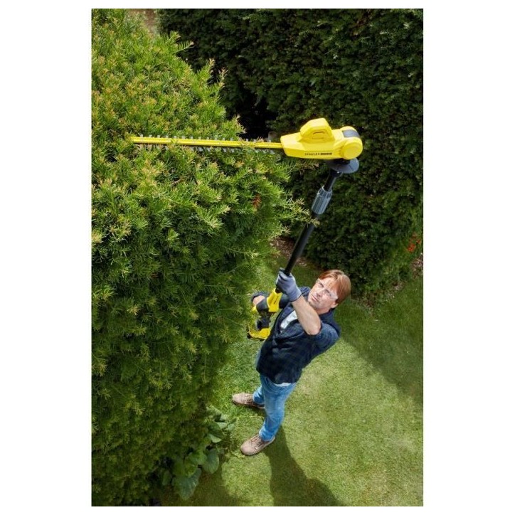 Taille haies sur perche sans fil + batterie 4Ah + chargeur - Stanley Fatmax - SFMCPH845M1-QW - 18V - Lame 45cm - Jusqu'a 3,4m Taille haies sur perche sans fil + batterie 4Ah + chargeur - Stanley Fatmax - SFMCPH845M1-QW - 18V - Lame 45cm - Jusqu'a 3,4m