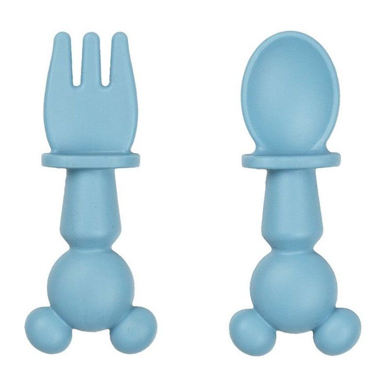 SET DE 2 COUVERTS SILICONE - 2 PCS silicone cutlery set MICKEY