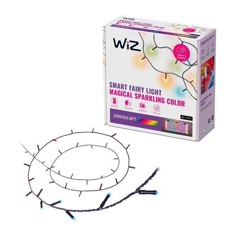 Guirlande lumineuse - WIZ - 20 m - 160 ampoules - Lumiere blanche et c