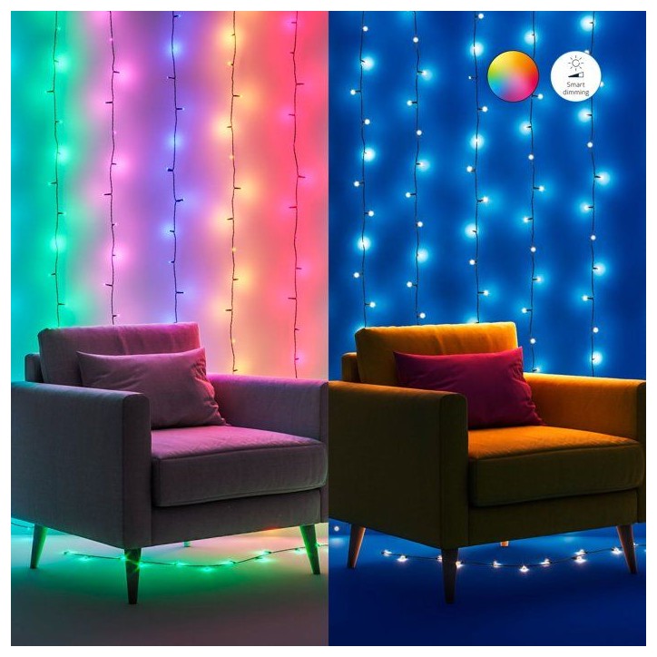 Guirlande lumineuse - WIZ - 20 m - 160 ampoules - Lumiere blanche et colorée - Wifi