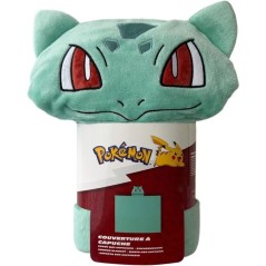 Plaid polaire a capuche 3D - POKEMON - Bulbizarre - 120 x 150 cm
