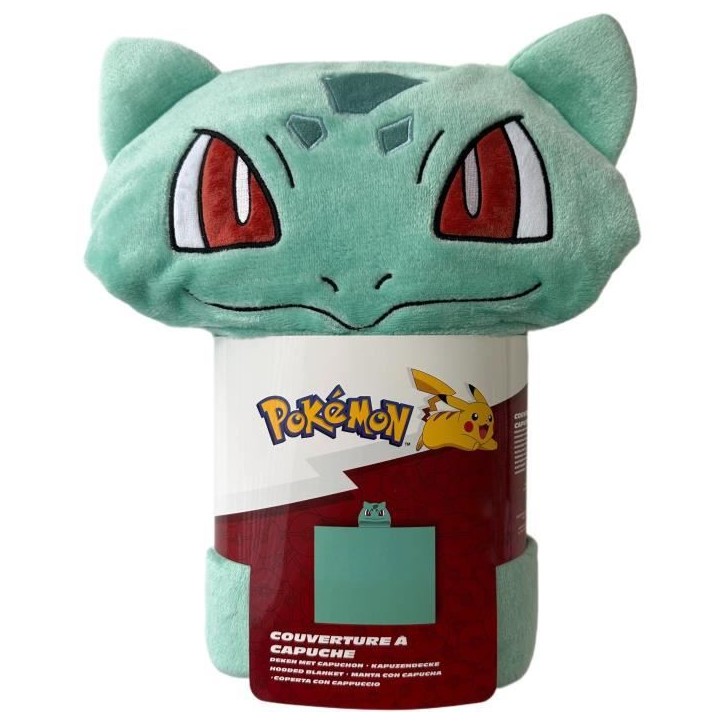 Plaid polaire a capuche 3D - POKEMON - Bulbizarre - 120 x 150 cm
