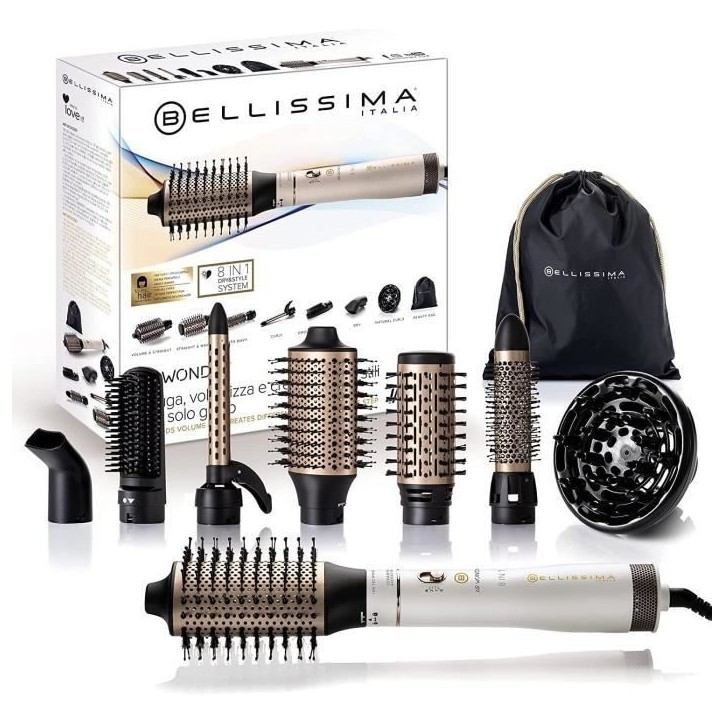 Brosse coiffante Bellissima BROSSE AIR WONDER BLANC OR Brosse coiffante Bellissima BROSSE AIR WONDER BLANC OR