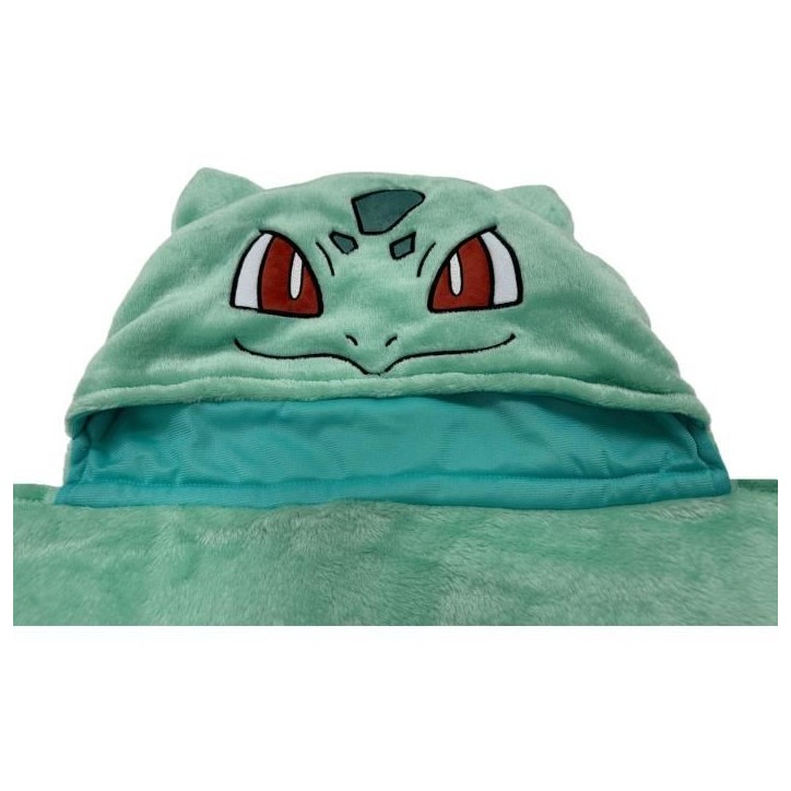 Plaid polaire a capuche 3D - POKEMON - Bulbizarre - 120 x 150 cm