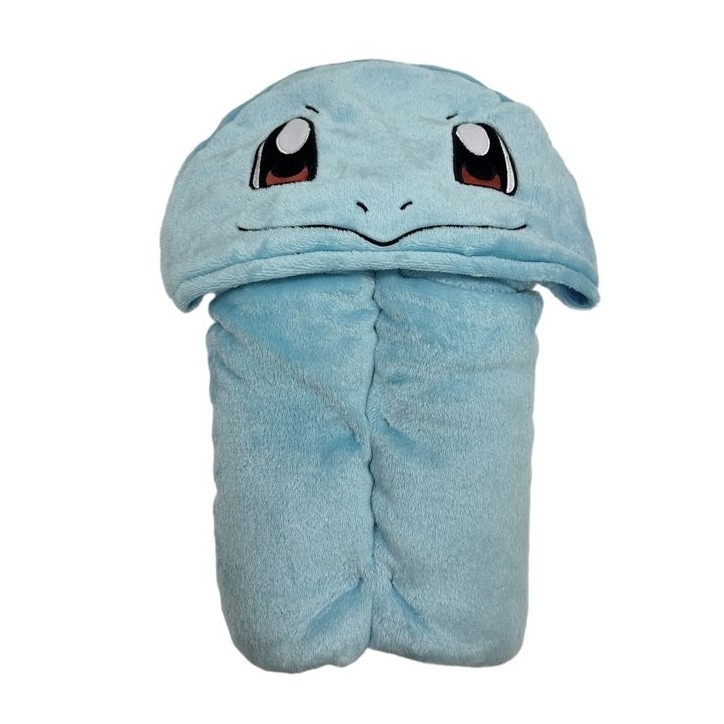 Plaid polaire a capuche 3D - POKEMON - Carapuce - 120 x 150 cm - Doux et coloré
