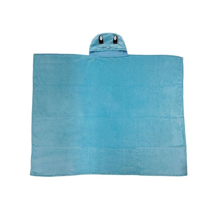 Plaid polaire a capuche 3D - POKEMON - Carapuce - 120 x 150 cm - Doux et coloré