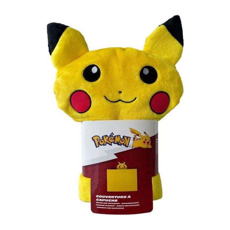Plaid a capuche 3D - POKEMON - Pikachu - 120 x 150 cm - Ultra doux - D