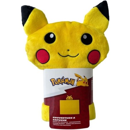 Plaid a capuche 3D - POKEMON - Pikachu - 120 x 150 cm - Ultra doux - D