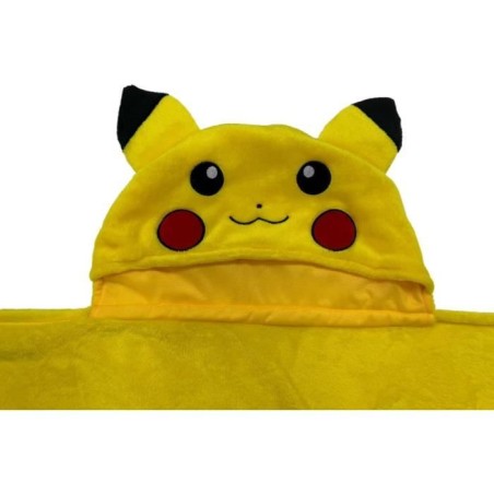 Plaid a capuche 3D - POKEMON - Pikachu - 120 x 150 cm - Ultra doux - Design coloré