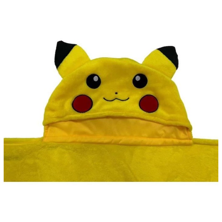 Plaid a capuche 3D - POKEMON - Pikachu - 120 x 150 cm - Ultra doux - Design coloré