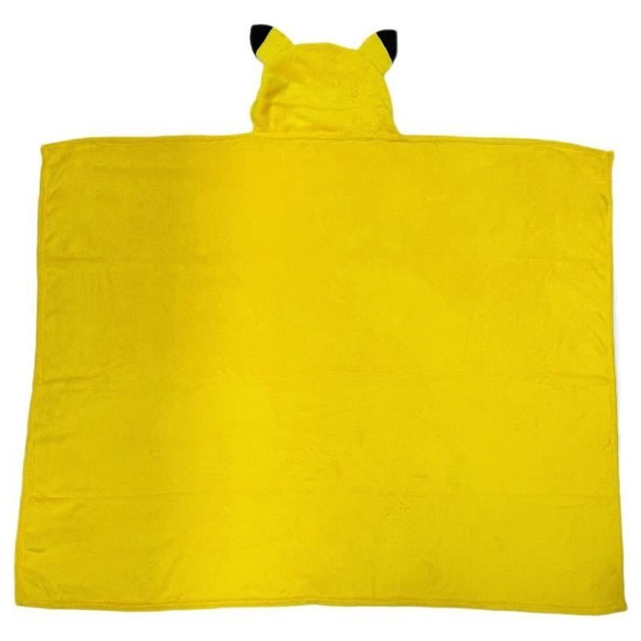 Plaid a capuche 3D - POKEMON - Pikachu - 120 x 150 cm - Ultra doux - Design coloré