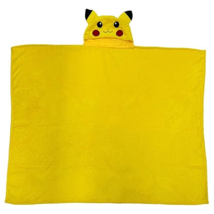 Plaid a capuche 3D - POKEMON - Pikachu - 120 x 150 cm - Ultra doux - Design coloré