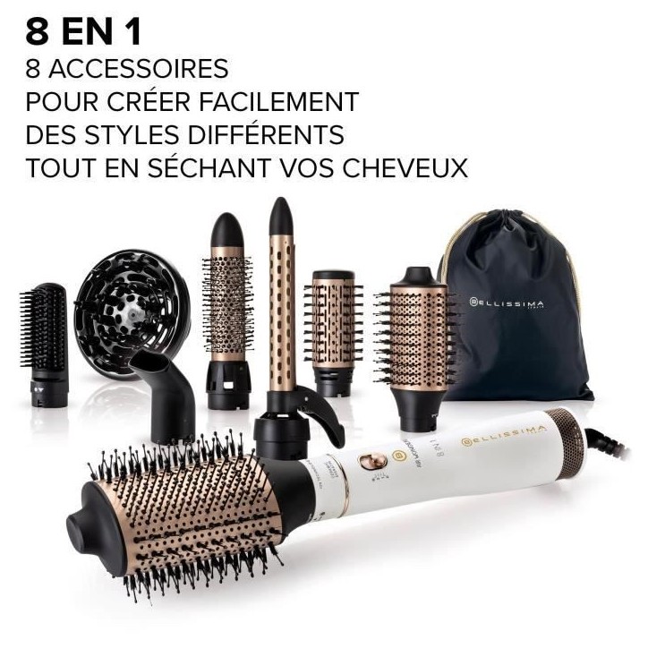 Brosse coiffante Bellissima BROSSE AIR WONDER BLANC OR Brosse coiffante Bellissima BROSSE AIR WONDER BLANC OR