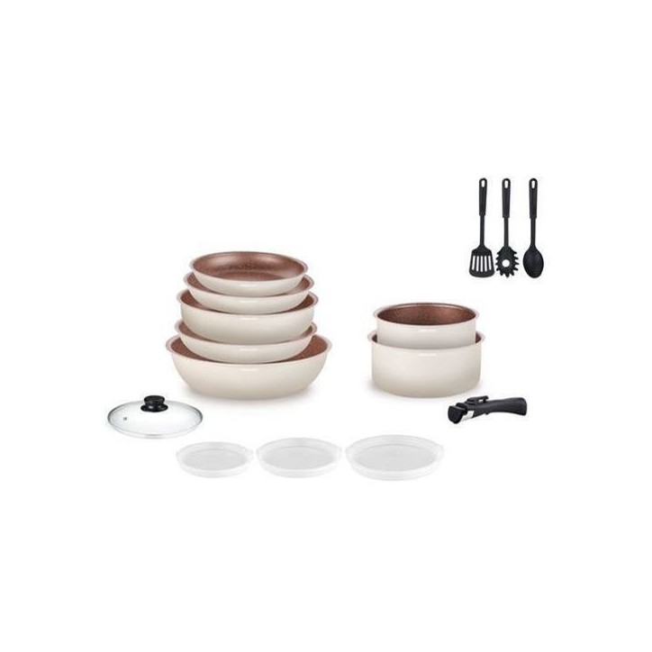 Batterie de cuisine Arthur Martin Batterie 18 pieces creme AM1453 CREME Batterie de cuisine Arthur Martin Batterie 18 pieces creme AM1453 CREME