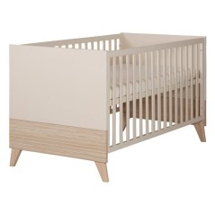 Lit bébé évolutif en lit junior - 70 x 140 cm - SIDNEY - Chene / Be