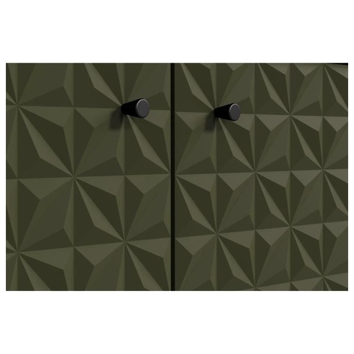 Meuble TV - SENTRA - 2 portes, 2 niches - Vert foncé - 184 x 40 x 52 cm - TRENDTEAM Meuble TV - SENTRA - 2 portes, 2 niches - Vert foncé - 184 x 40 x 52 cm - TRENDTEAM