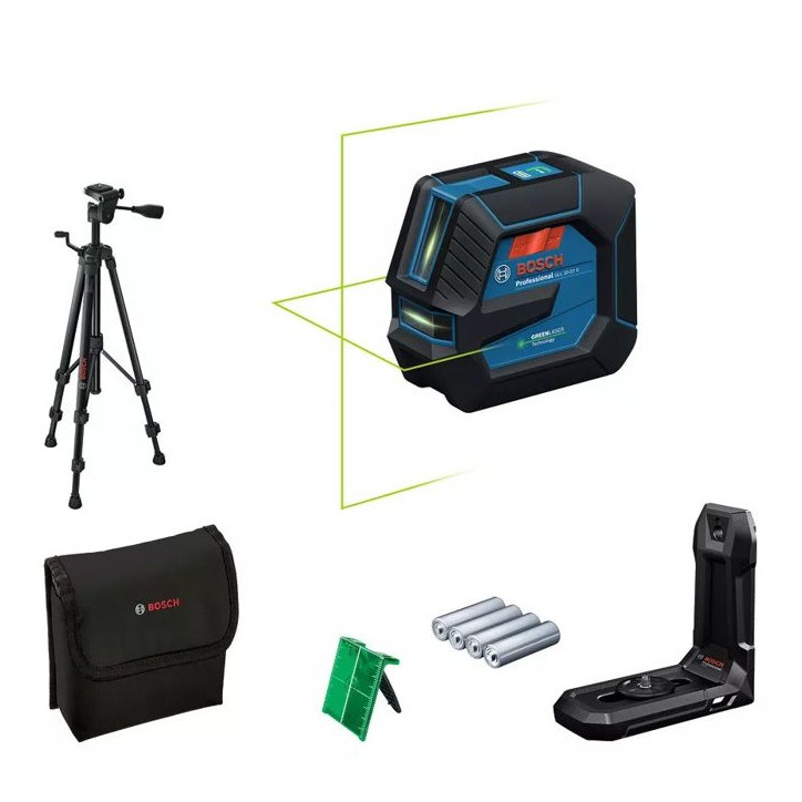Laser - BOSCH - GLL 20-22 G - 4 piles 1,5V - Trépied BT 150 - Sacoche de transport Laser - BOSCH - GLL 20-22 G - 4 piles 1,5V - Trépied BT 150 - Sacoche de transport