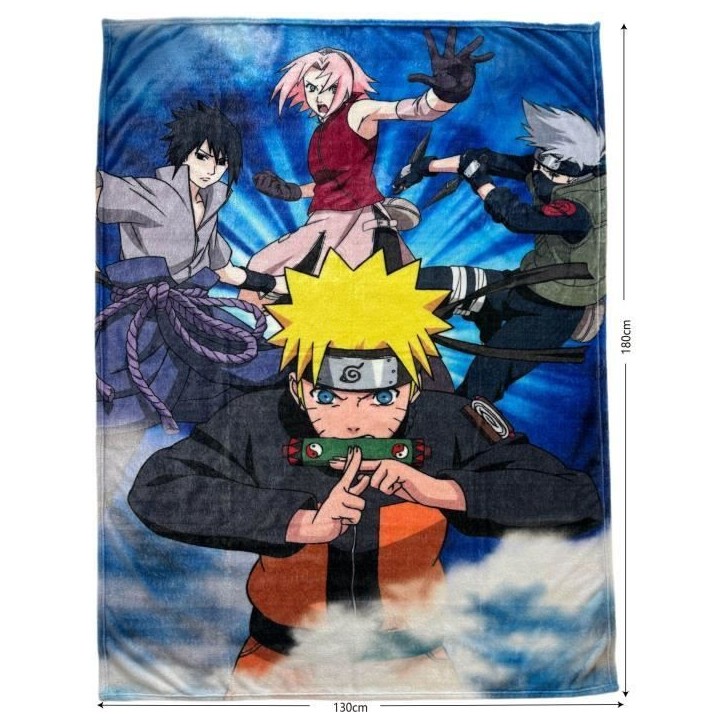 Plaid - NARUTO SHIPPUDEN - Team 7 - 130 x 180 cm