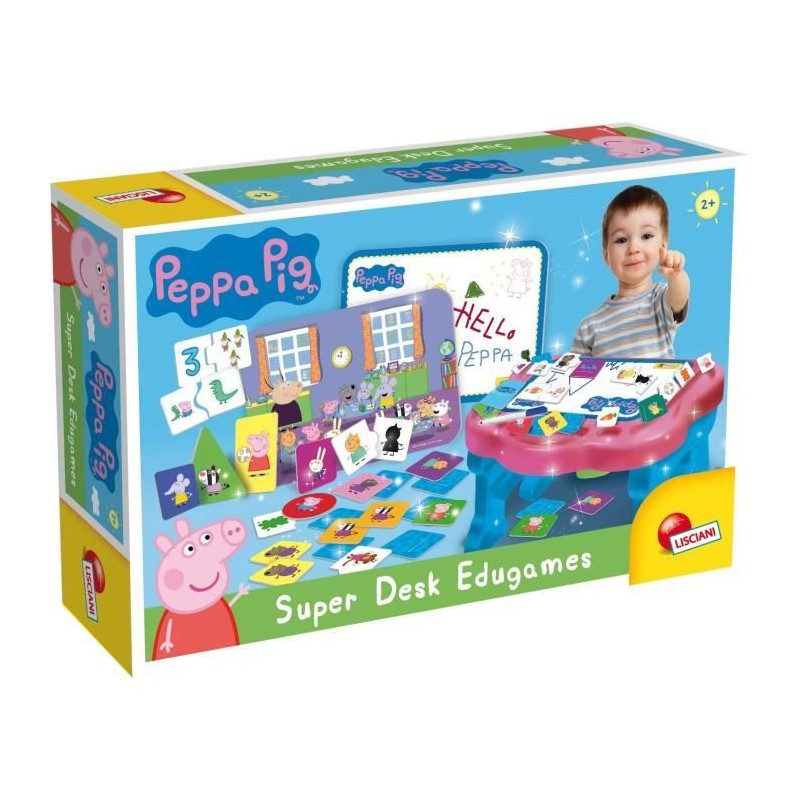 Bureau d'activités Peppa Pig Super Desk - LISCIANI GIOCHI - 10 jeux Bureau d'activités Peppa Pig Super Desk - LISCIANI GIOCHI - 10 jeux