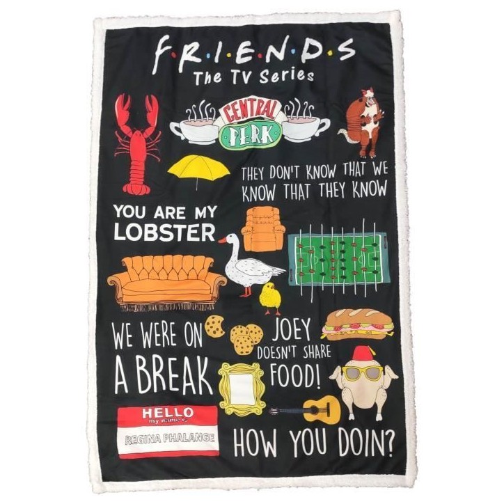 Couverture Sherpa - FRIENDS - 100 x 150 cm Couverture Sherpa - FRIENDS - 100 x 150 cm