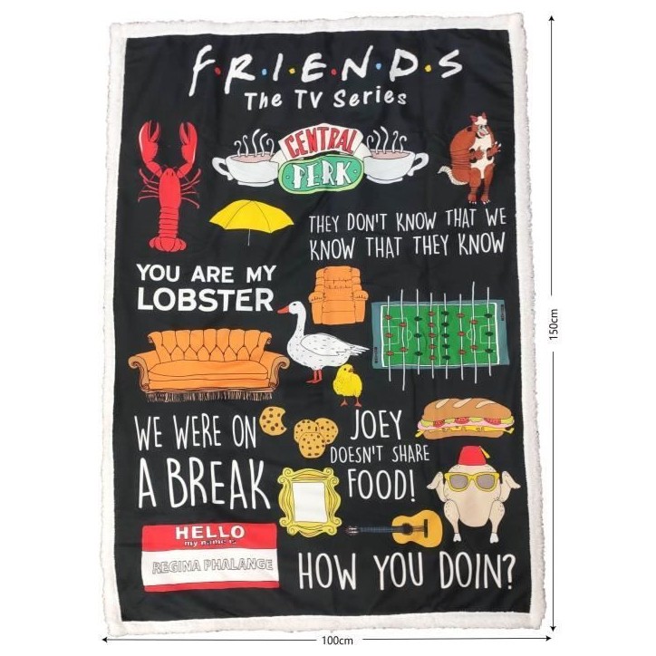 Couverture Sherpa - FRIENDS - 100 x 150 cm Couverture Sherpa - FRIENDS - 100 x 150 cm
