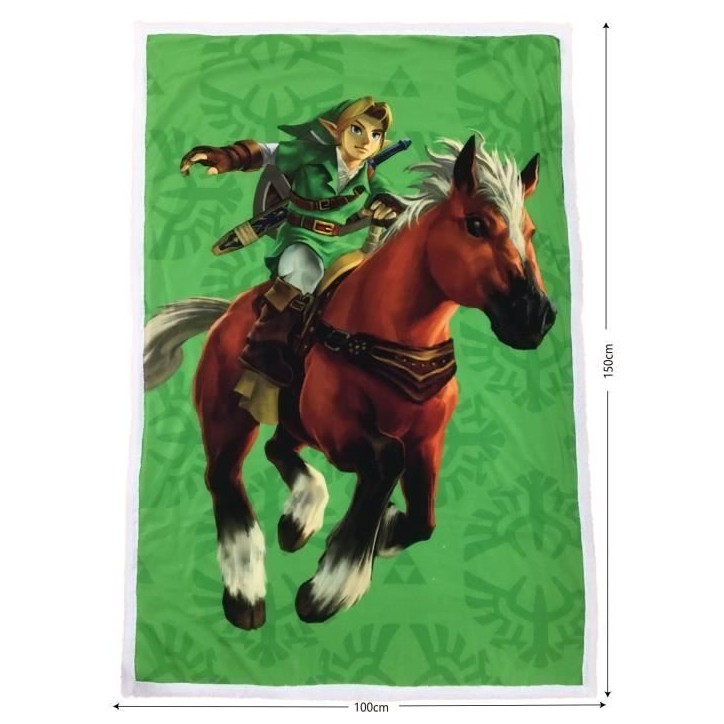 Couverture Sherpa - ZELDA - Link et Epona - 100 x 150 cm