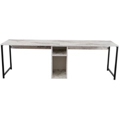 Bureau d'étude moderne avec étageres - TWIN - Freesia / Marbre - 240