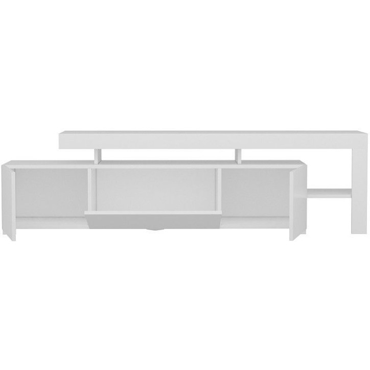Meuble TV avec éclairage LED - BELIZ - Blanc - 192 x 53 x 37 cm