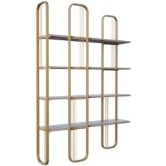 Bibliotheque baroque - SIERRA - 124 x 182 x 26 cm - Glam Jaune