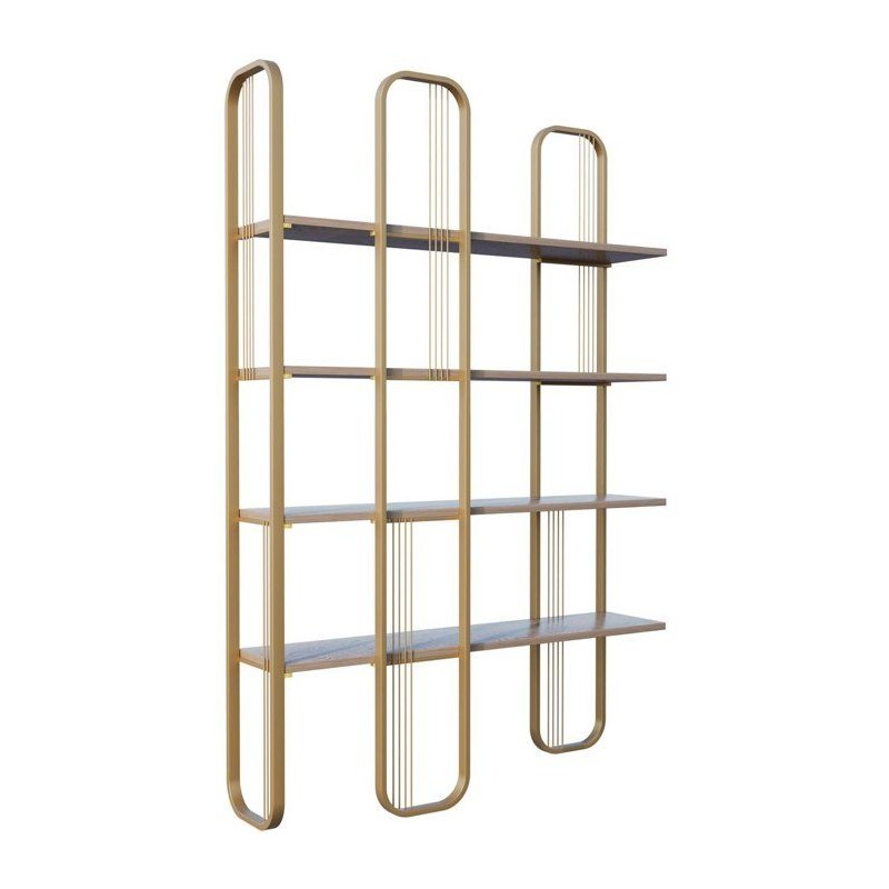 Bibliotheque baroque - SIERRA - 124 x 182 x 26 cm - Glam Jaune