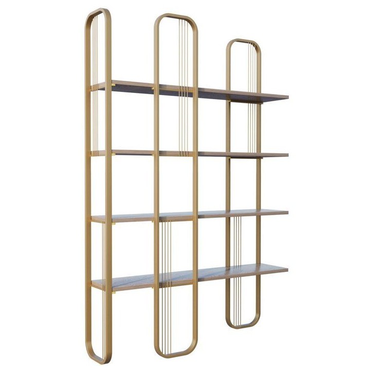 Bibliotheque baroque - SIERRA - 124 x 182 x 26 cm - Glam Jaune