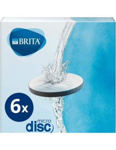 Filtres MicroDisc BRITA - Pack de 6 - Réduit le chlore et les impuretés - Préserve les minéraux - Blanc