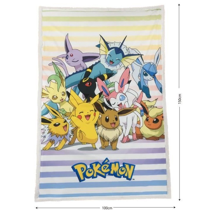 Couverture Sherpa - POKEMON - Evolutions - 100 x 150 cm Couverture Sherpa - POKEMON - Evolutions - 100 x 150 cm