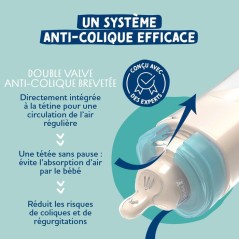 Biberon anti-colique - DODIE - 330 ml - Tétine plate X Mathilde Caban