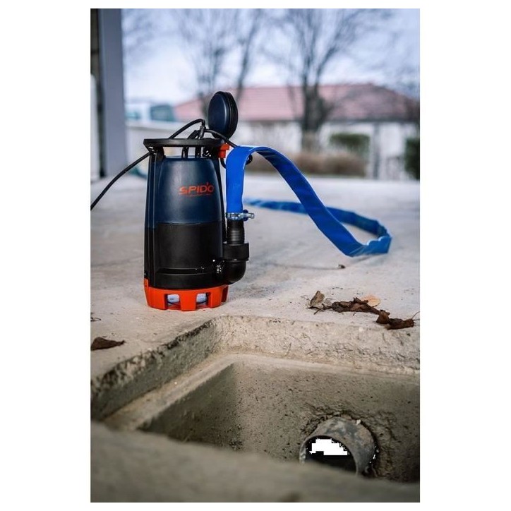 Pompe d'évacuation 3 en 1 - SPIDO - Classic VCDC-500-P2 - 500 W - Débit de 12,5 m³/h Pompe d'évacuation 3 en 1 - SPIDO - Classic VCDC-500-P2 - 500 W - Débit de 12,5 m³/h