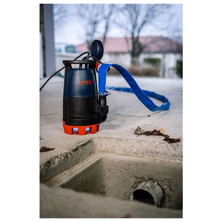 Pompe d'évacuation 3 en 1 - SPIDO - Classic VCDC-500-P2 - 500 W - Débit de 12,5 m³/h Pompe d'évacuation 3 en 1 - SPIDO - Classic VCDC-500-P2 - 500 W - Débit de 12,5 m³/h